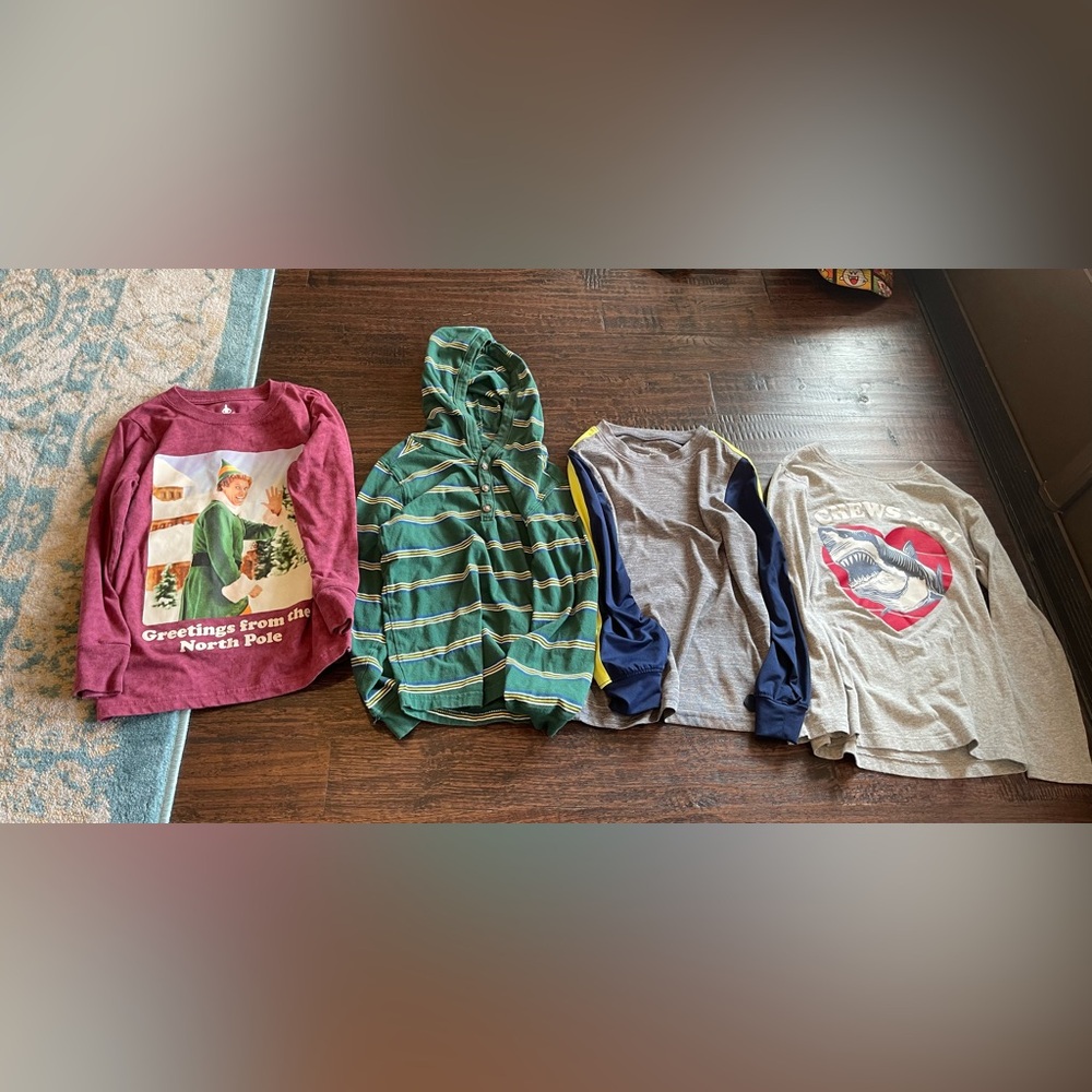 4 Long Sleeve Tees for Kids - Size 6